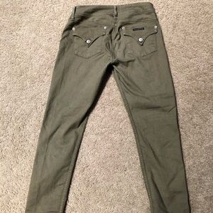 Hudson Army Green Jeans Size 10 Collin Skinny Crop